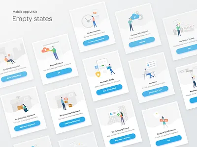 Empty States illustration mobile app ui ux