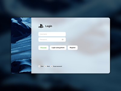 Sharpen.design challenge #3 acrylic concept fluent login playstation