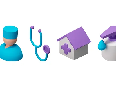 Medical isometric iconset 3d 3d art coronavirus covid19 doctor hospital icon icons icons set illustration isometric medical medicine soap sthetoscope