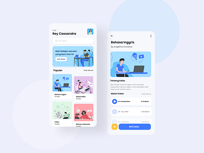 Educational App app design blue clean course course app education education app educational homepage learning learning app learning platform mobile app mobile design teaching tutoring ui ux