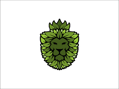 lionleaf beauty branding cute design emote emoticon emotion green health icon leaf lion logo vector
