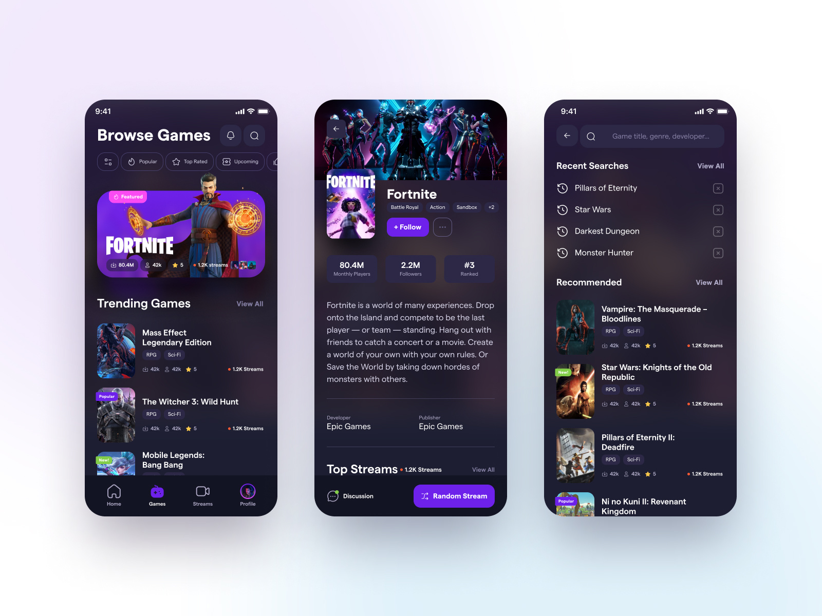 Game Streaming App by Janine Beth Salazar on Dribbble