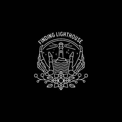 FINDING LIGHTHOUSE art artwork badge branding clothing illustration lineart logo monoline vintage
