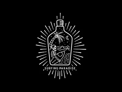 SKULL SURFING art artwork classic clothing design illustration lineart monoline skull surf surfing vintage