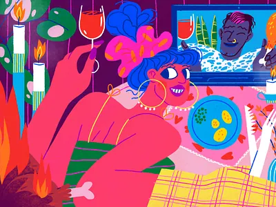 OkCupid Illustration 2 background art character art character design character designer design editorial art editorial illustration fashion art illustration