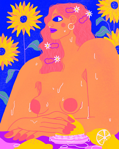 Summer & Lemons background art character art design editorial art editorial illustration illustration