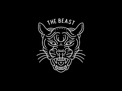 THE BEAST art artwork classic clothing dbhtee illustration lineart linework monoline tiger vintage