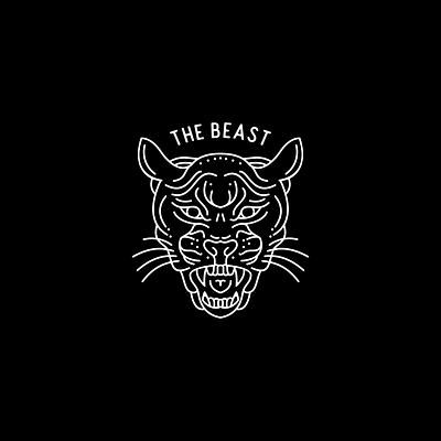 THE BEAST art artwork classic clothing dbhtee illustration lineart linework monoline tiger vintage