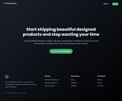 themes.dev design landing page saas themes website