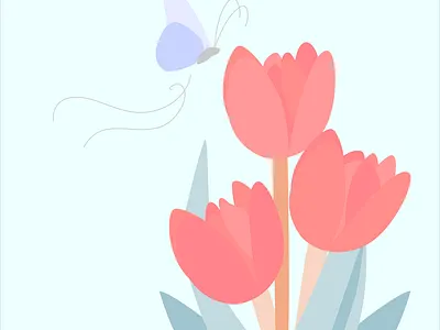 Tulipas Flat affinity butterfly clean cute design flat flower graphic design illustration nature simple tulip vector wacom intuos