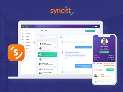 Syncitt - Property Management App airbnb booking clean design home message message app mobile mobile app real estate realestate rental ui ux web app