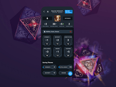 Digital Dice for D&D Beyond app clean dark app dark ui ddb gamer interface ios mobile ui user interface ux