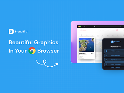 BrandBird ✨ Chrome Extension ✨ beautiful screenshots chrome chrome extension design extension mockups screenshots ui