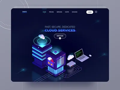 Cloud Services 3d 3d art 3d in ui 3dui c4d cloud cloud hosting cloud service dark ui hosting hosting ui isometric lowpoly trend ui ui uidesign uiux uiuxdesign userinterface ux