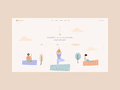 Hatha - Fullscreen slider animation design health illustration lifestyle meditation modern web webdesign website wordpress yoga yoga course yoga pose yoga studio