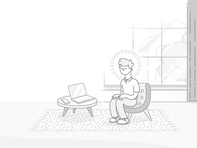 Free of Mind - Meditating Man character design illustration meditation ui ux vector web