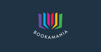 bookamania logo design dark book book store branding logo logo design