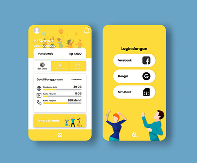 Data Packet Information UI UX art branding data illustration mobile phone ui ui design ux yellow young