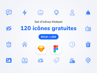 Mobizel icon set app bold icons clean design figma figmadesign free icon set icons icons pack iconset line icons mobile sketch ui