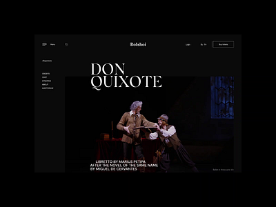 The Bolshoi Theatre animation design minimal ui ux web