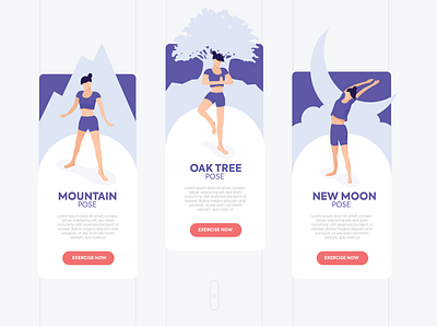 Yoga poses illustrations flat illustration illustration ui ux vector yoga