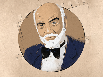 Connery 007 actor artist bond celebrity character connery illustration illustrator james bond movie person portrait scotland slovak slovakia