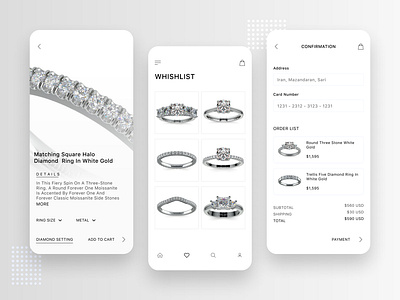 Jewelry Shop android app app design branding design flat ios iphone jewelry minimal ui uidesigns uiux uix ux wedding