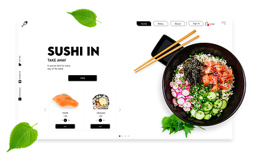 Sushi Landing Page design icon illustration ui ux web website