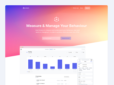 Conjure landing page app color design gradient landing landing page product design ui web app