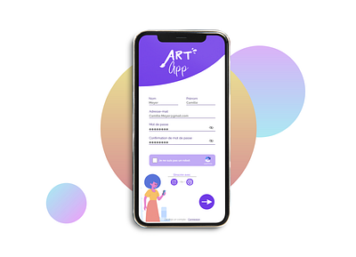 Art App - Sign up page - Daily UI #1 daily ui dailyui french purple singup