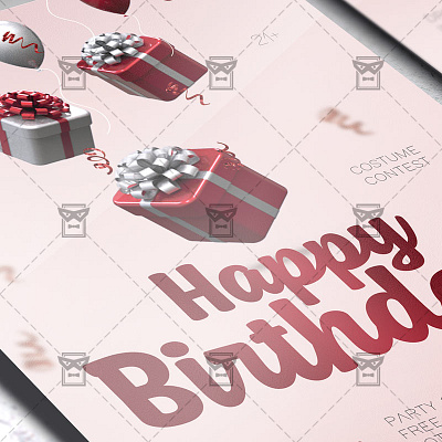 Happy Birthday - Flyer PSD Template bday bash birthday celebration birthday design birthday flyer birthday invitation celebration flyer happy birthday