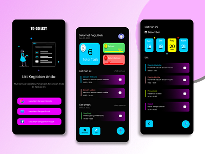 Aplikasi TODOLIST #2 app app design bussiness design line list logo marketplace mobile app design mobile design to do list todolist ui ux