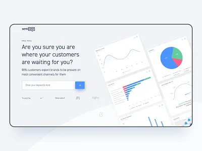 Social Listening Insights analysis circle dashboad data digital form hero header interface landing layout marketing media page results saas social ui ux web widgets