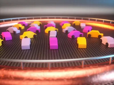 Car PIt 3d animation c4d cinema 4d machines octane simulation toys