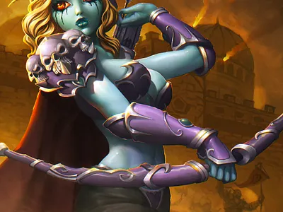 Lady Sylvanas Windrunner anime archer banshee blizzard cute elf fanart girl horde lordareon orcs shadowlands sylvanas undercity windrunner world of warcraft wow