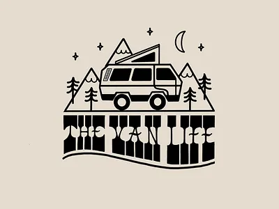 The Van Life hand lettering illistration lettering nature outdoor van