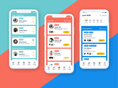 Cheery App birthday calendar celebration cheers design digital design events gifts mobile app mvp product design ui ux
