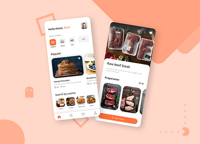 Apetagic : Food Delivery app UI character clean cook cooking creative food food app food illustration illustration minimal mobile mobile app mobile app design recipe recipe app typography ui ui design ux ux design