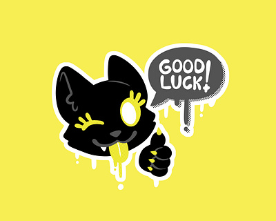 Bad Good Luck black cat cartoon cat comic friday the 13th graphic illustration raster spot illustration unlucky