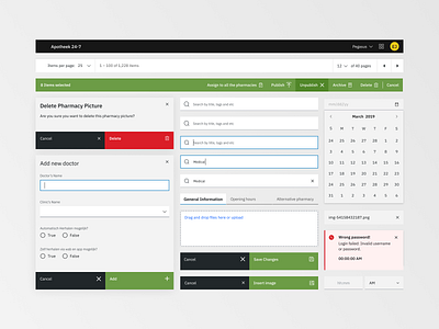 Apotheek 24-7 Components carbonated dashboard dashboard ui design erp ibm design ibm plex minimal saas ui user interface userinterface