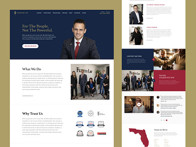 Fighter Law website design criminal dark blue fighting florida injury landing page landing page design law law firm lawyer minimal powerful responsive usa web webdesign website