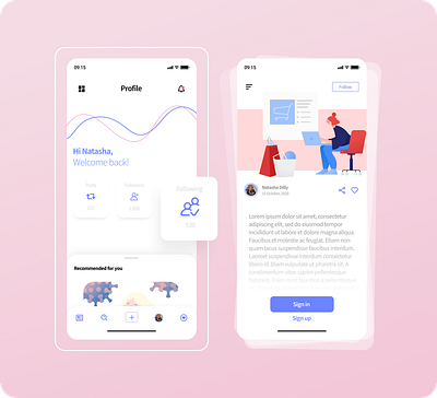 Blog Post ⚡️ blog blogger blogpost branding buttons clean colors concept dailyui figma flat flatdesign ios mobileapp post trending ui uiux ux vector