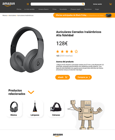 Rediseño Amazon_Detalle de producto design orange ui ux web website