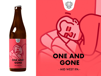 One & Gone - Craft beer design beer bottle beer can beer can design branding branding concept branding design character design chcaracter craft craft beer craftbeer drunk illustration sleep