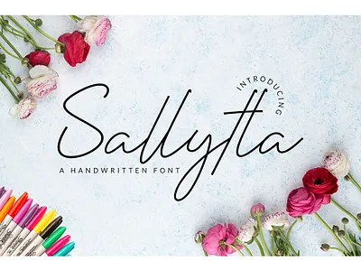 Sallytta branding cute display elegant elegant font elegant fonts fashion font family fonts funny graphic design handmade handwriting handwritten logo luxury playfull script script font typeface
