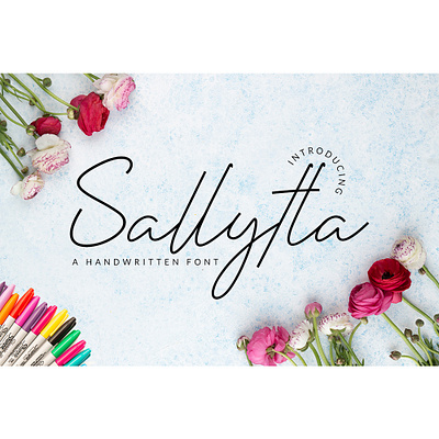 Sallytta branding cute display elegant elegant font elegant fonts fashion font family fonts funny graphic design handmade handwriting handwritten logo luxury playfull script script font typeface