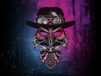 The Mask creepy cyberpunk design illustration illustrator mask masque maya red vector western