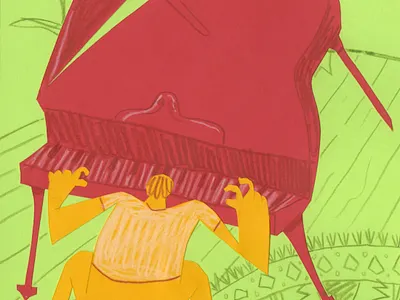 Grand Piano coloredpencil cut paper design drawing figure illustration illustrator kid lit art music music art