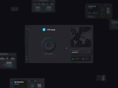 VPN Vault Pulsing Button 44studio animation appverse button button animation desktop internet privacy neumorphic neumorphism product design pulsing sebastiao sommer vpn