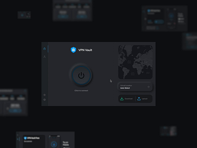 VPN Vault Pulsing Button 44studio animation appverse button button animation desktop internet privacy neumorphic neumorphism product design pulsing sebastiao sommer vpn